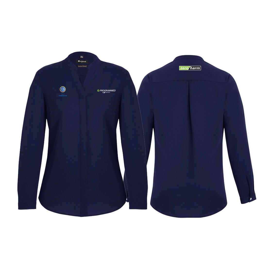 WOMENS JULIETTE LONG SLEEVE BLOUSE  - NAVY