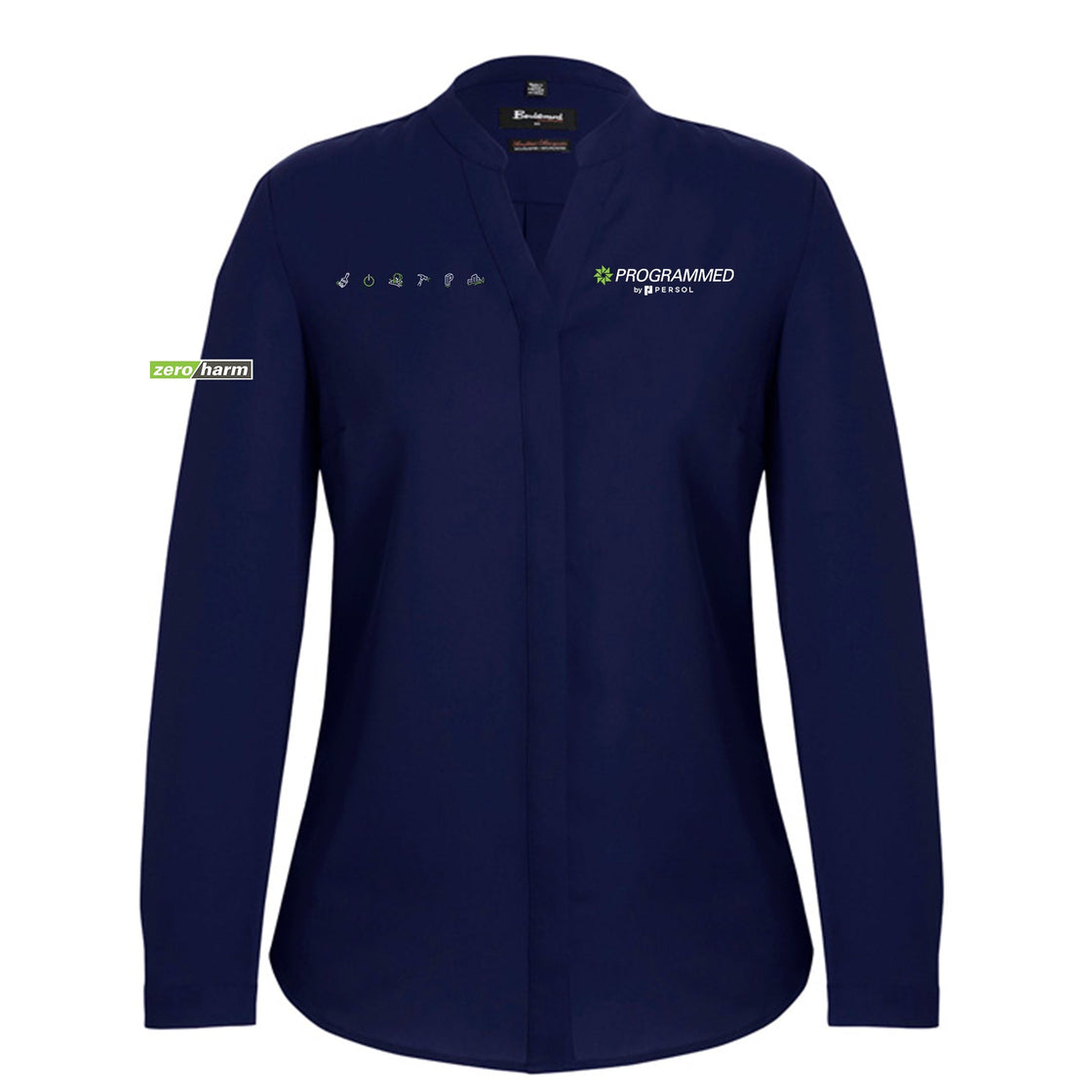 WOMENS JULIETTE LONG SLEEVE BLOUSE - NAVY