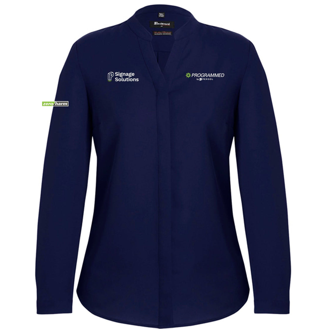 WOMENS JULIETTE LONG SLEEVE BLOUSE - NAVY