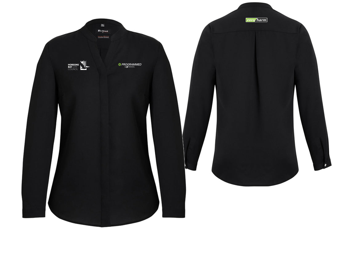 WOMENS JULIETTE LONG SLEEVE BLOUSE - BLACK