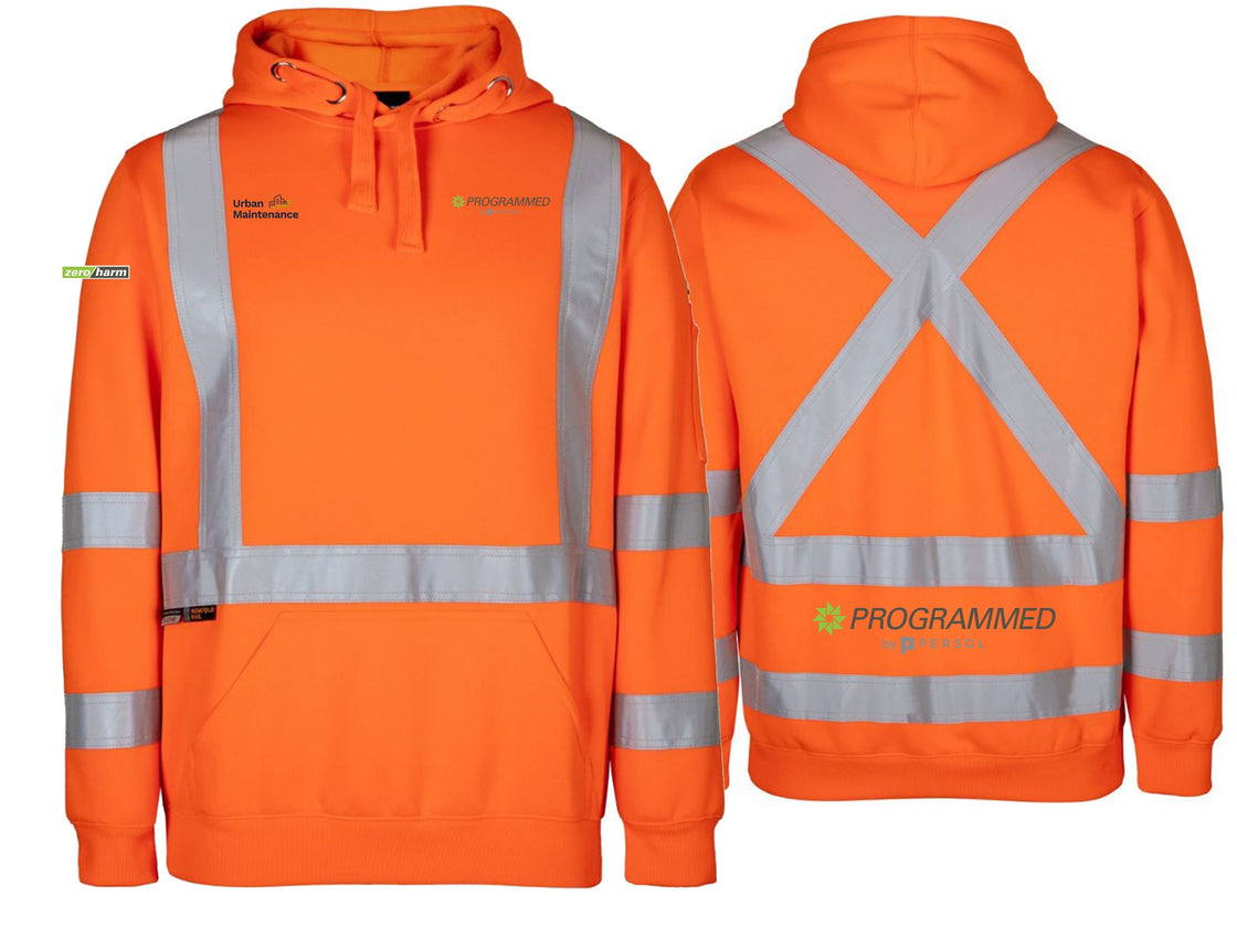 JB'S NSW/QLD RAIL (D+N) X-BACK HOODIE - ORANGE