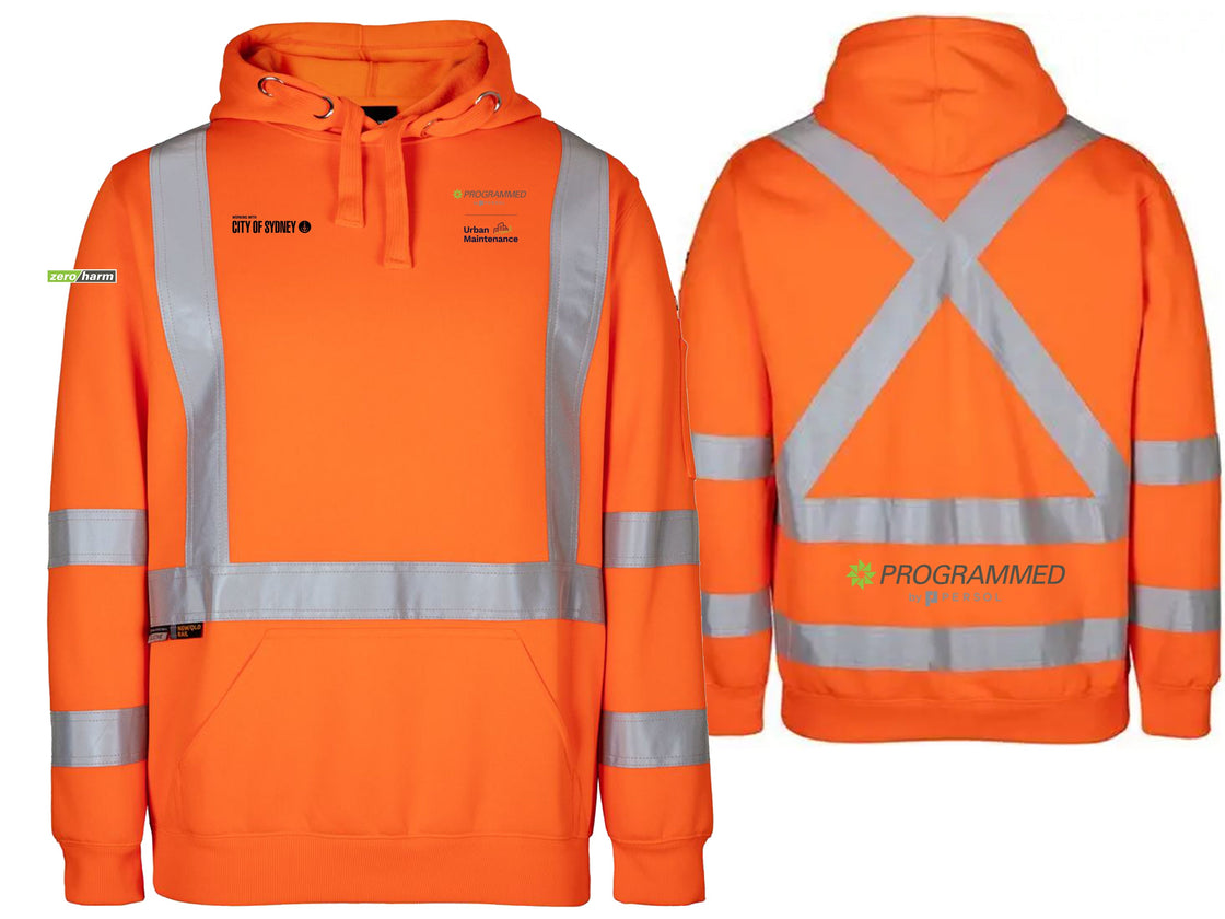 NSW/QLD RAIL DAY/NIGHT X-BACK HOODIE - ORANGE