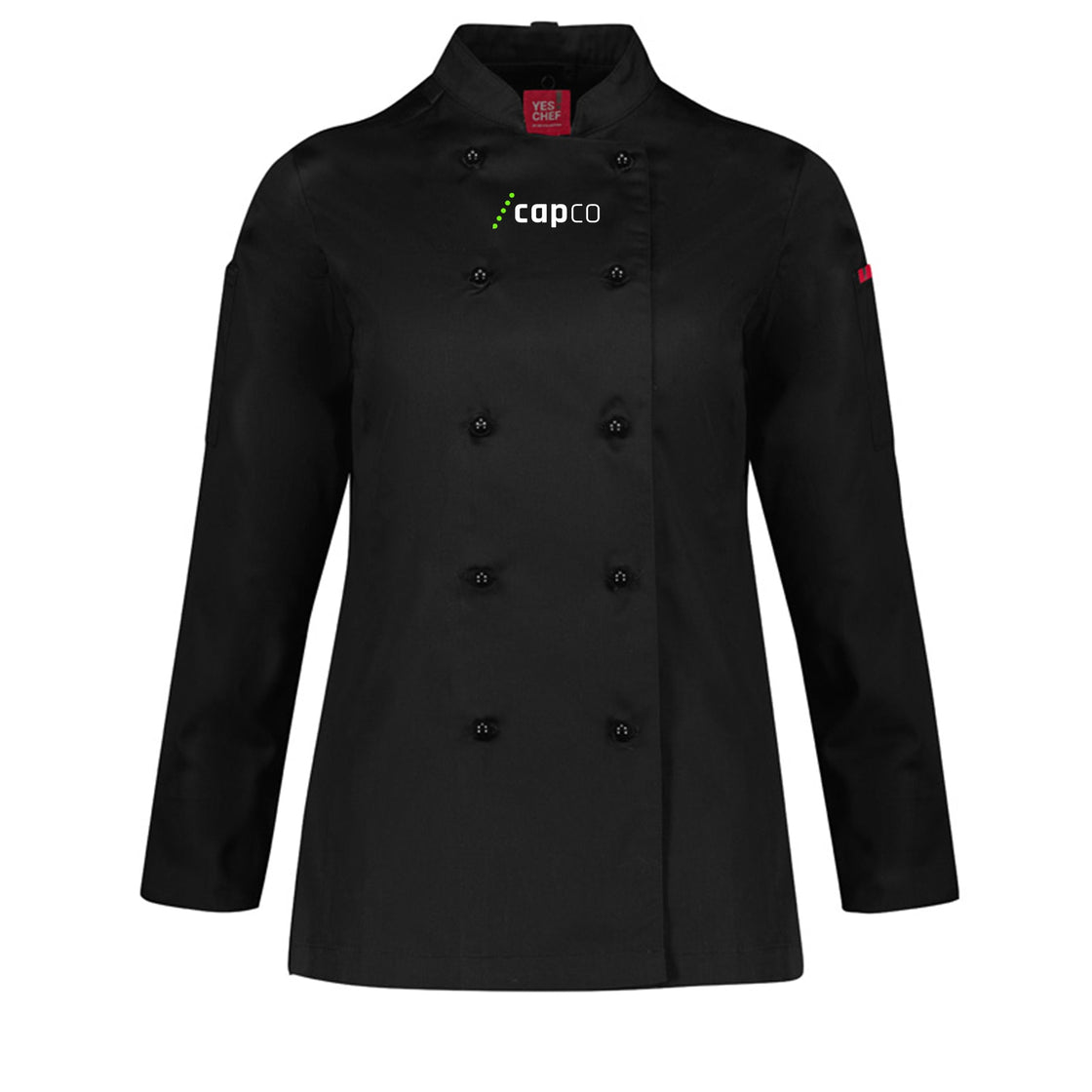 WOMENS GUSTO LONG SLEEVE CHEF JACKET - BLACK