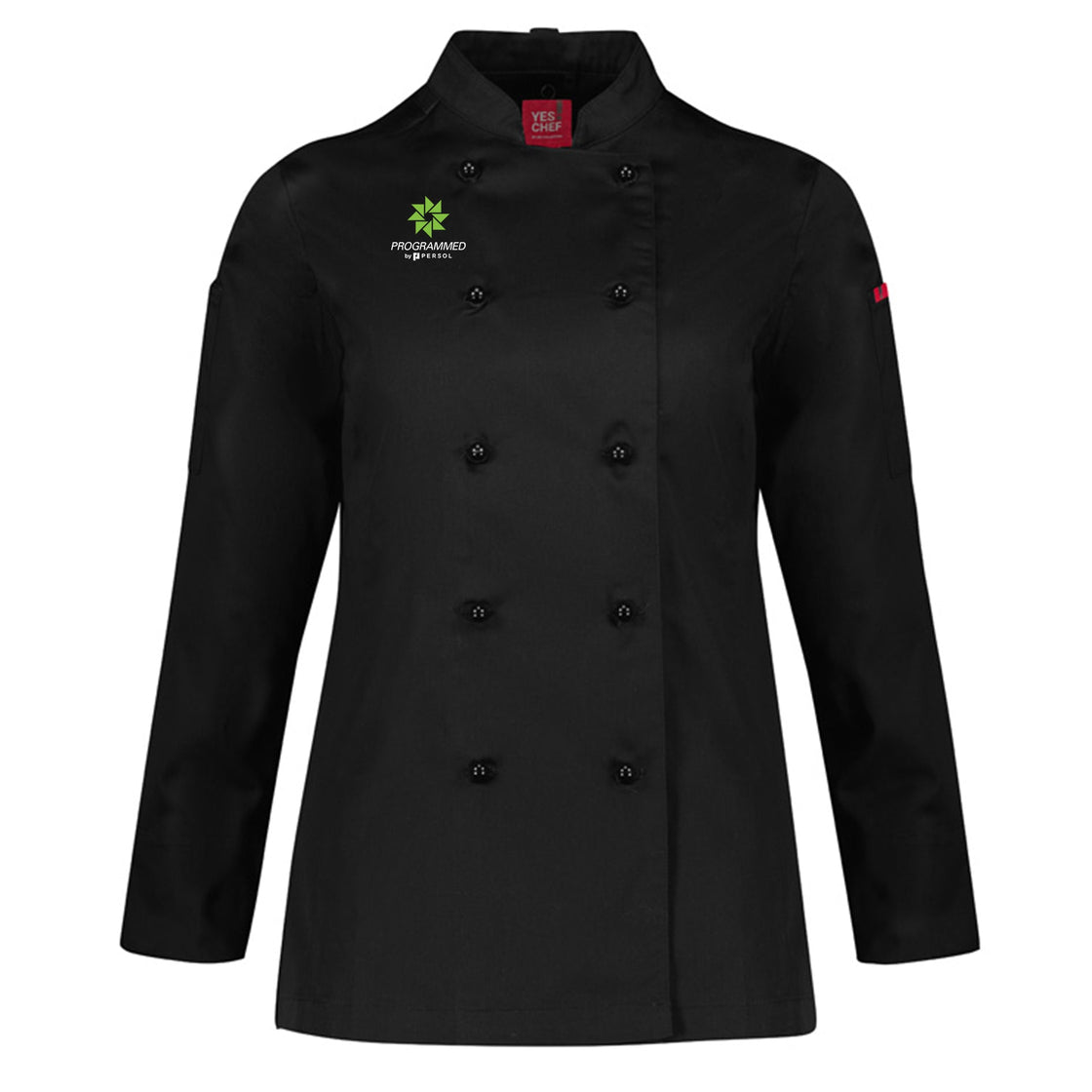 WOMENS GUSTO LONG SLEEVE CHEF JACKET - BLACK