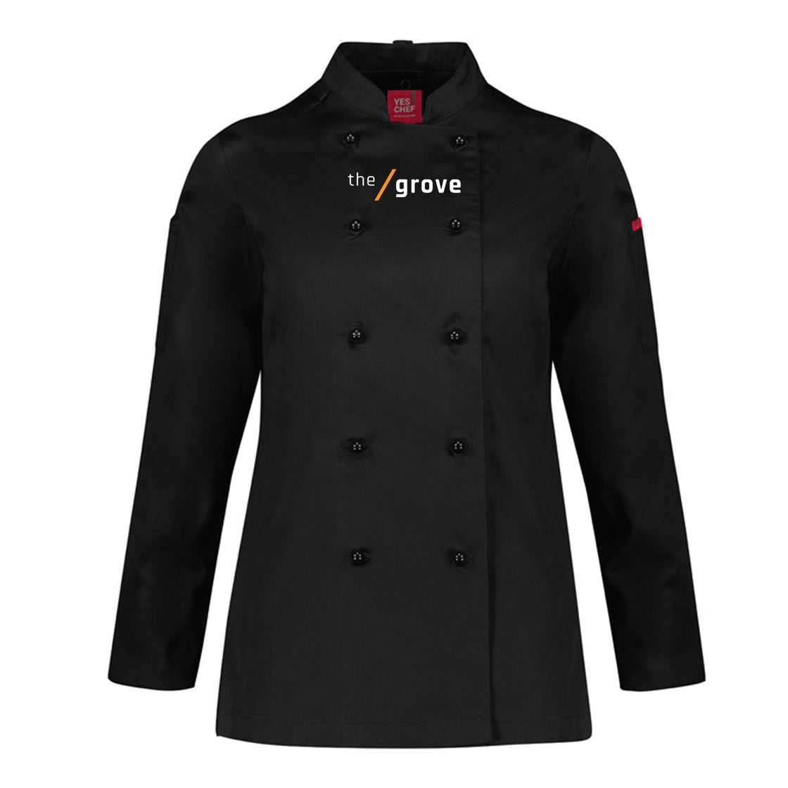 WOMENS GUSTO LONG SLEEVE CHEF JACKET - BLACK