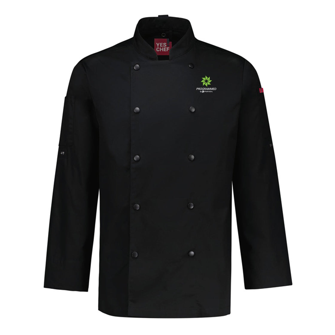 MENS GUSTO LONG SLEEVE CHEF JACKET - BLACK