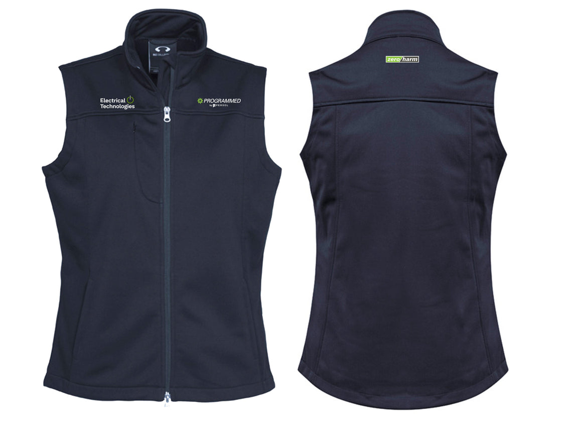 WOMENS SOFTSHELL VEST - NAVY