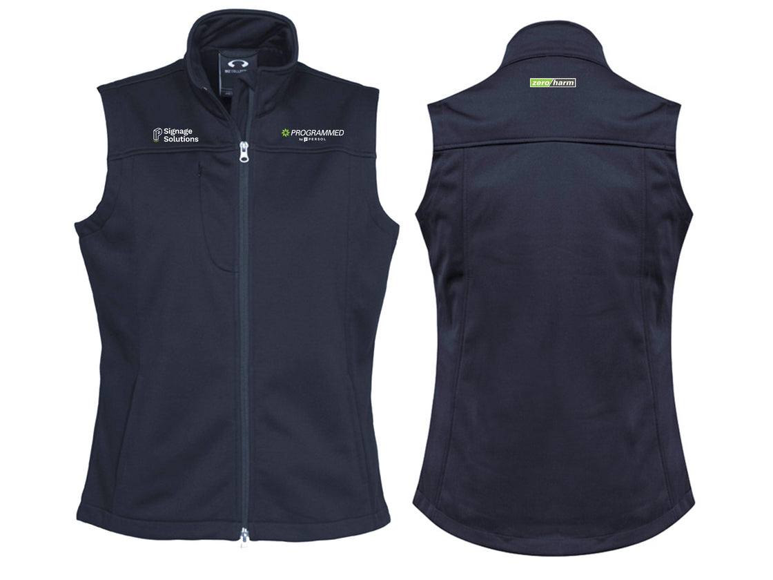 WOMENS SOFTSHELL VEST - NAVY