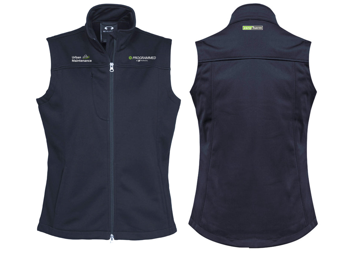 WOMENS SOFTSHELL VEST - NAVY