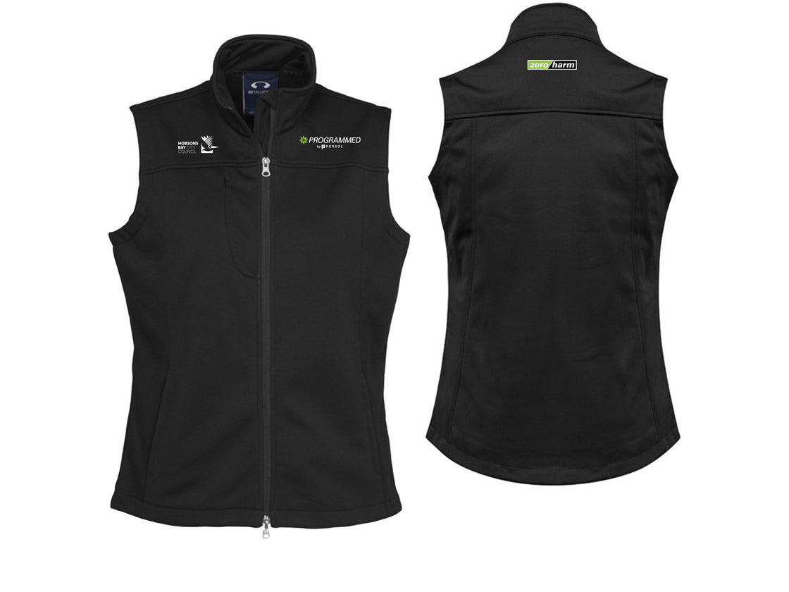 WOMENS SOFTSHELL VEST - BLACK