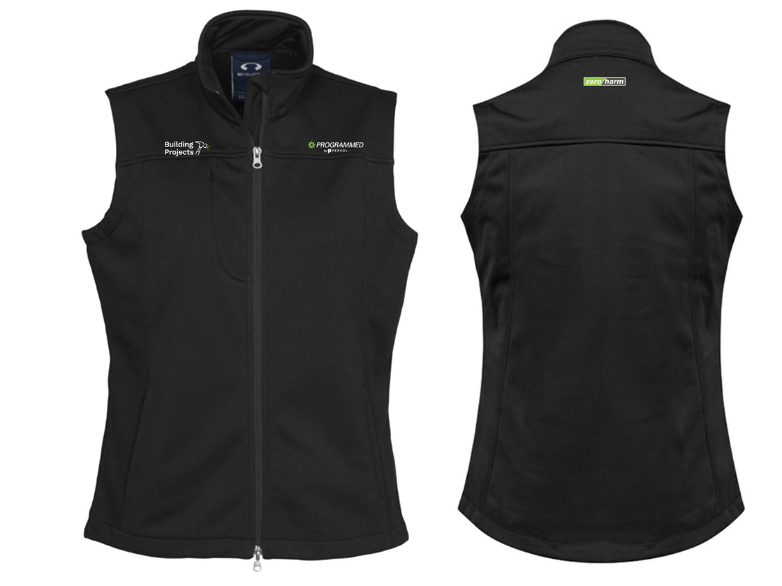 WOMENS SOFTSHELL VEST - BLACK