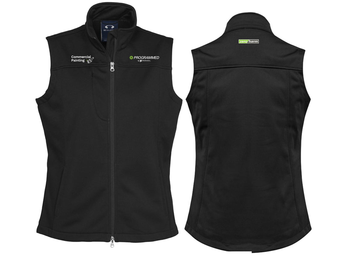 WOMENS SOFTSHELL VEST - BLACK