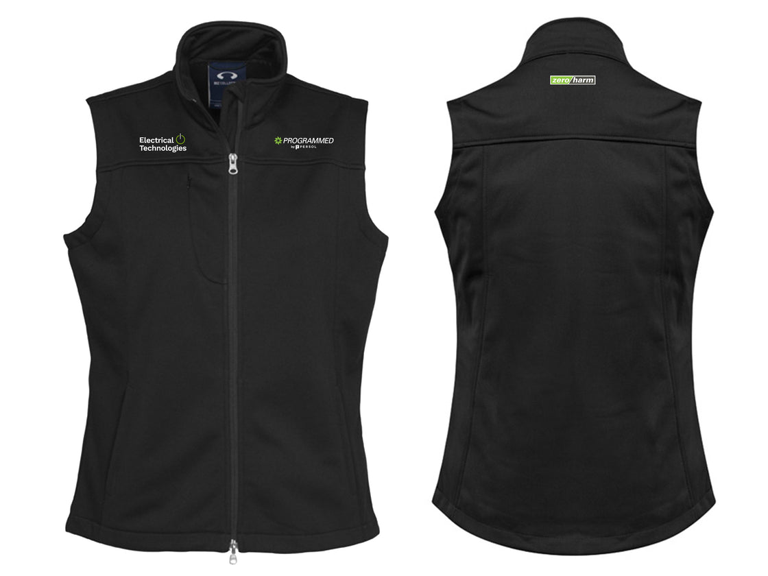 WOMENS SOFTSHELL VEST - BLACK