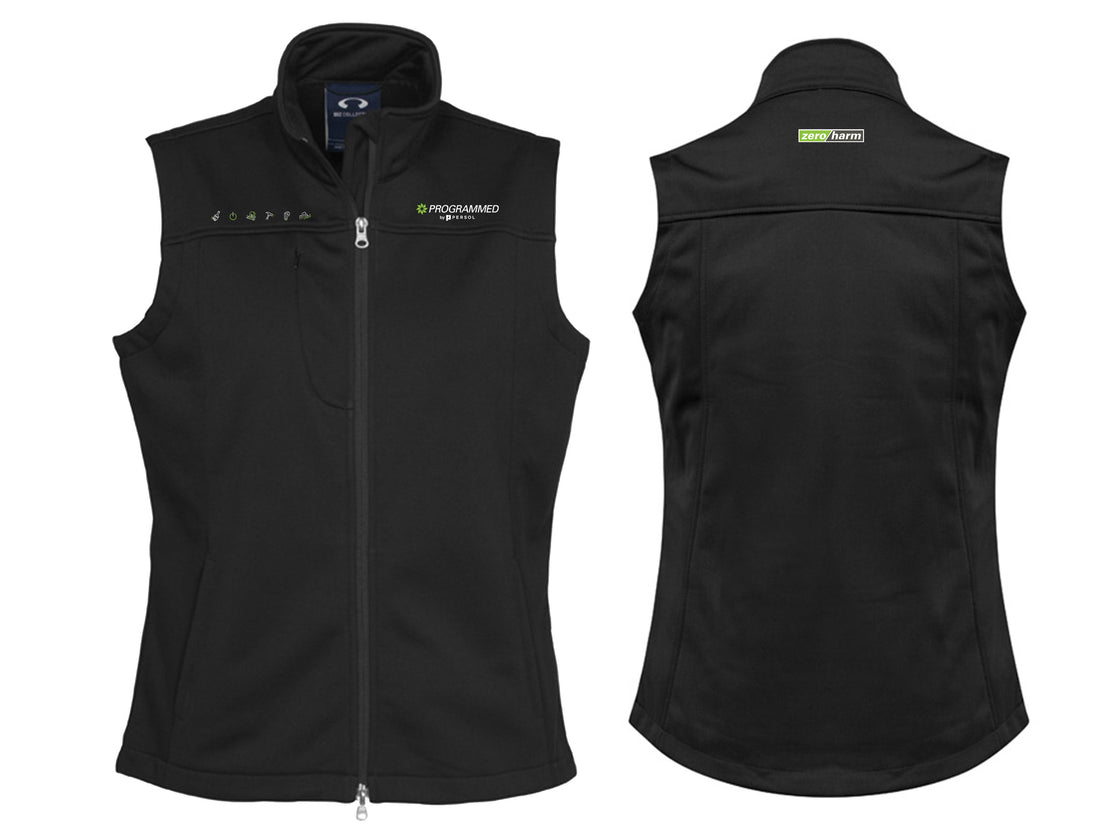 WOMENS SOFTSHELL VEST - BLACK