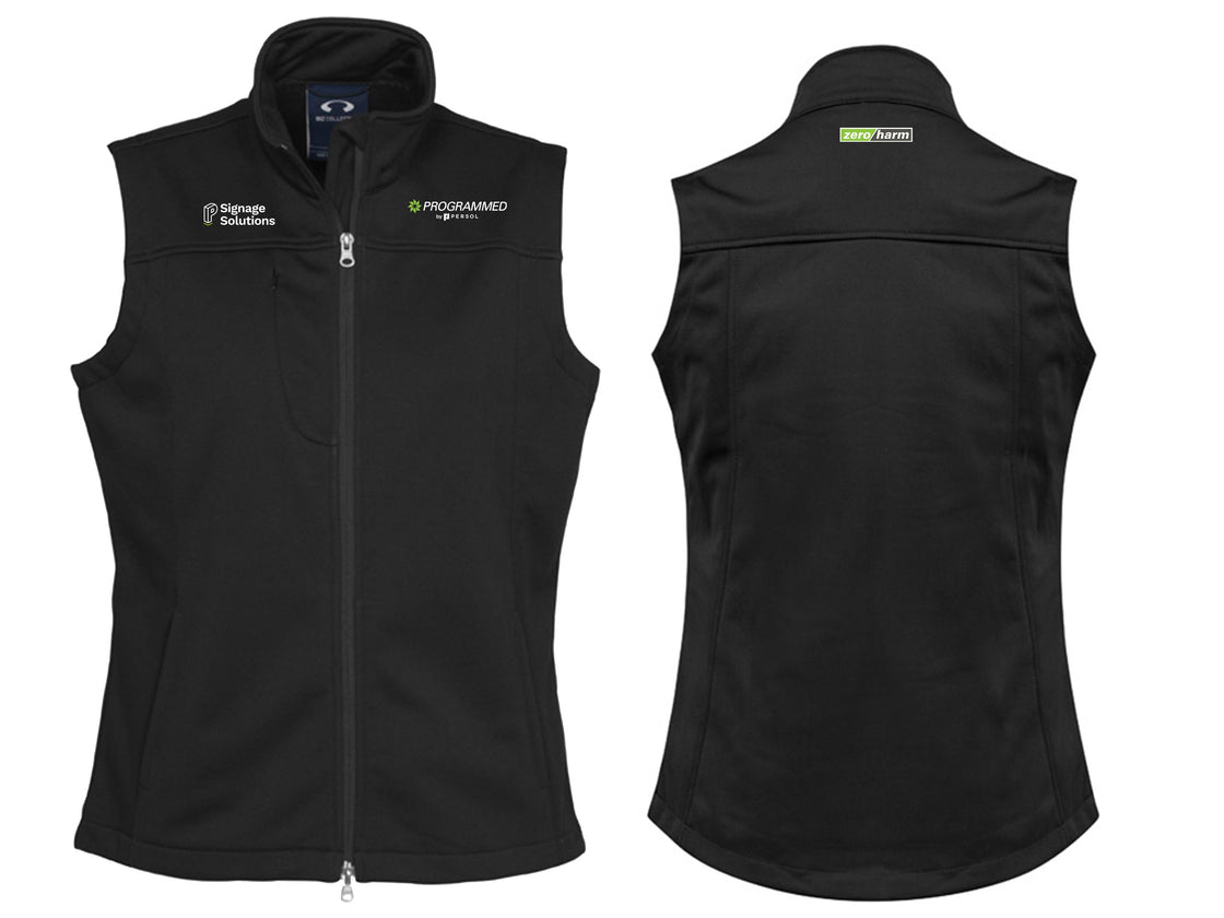 WOMENS SOFTSHELL VEST - BLACK