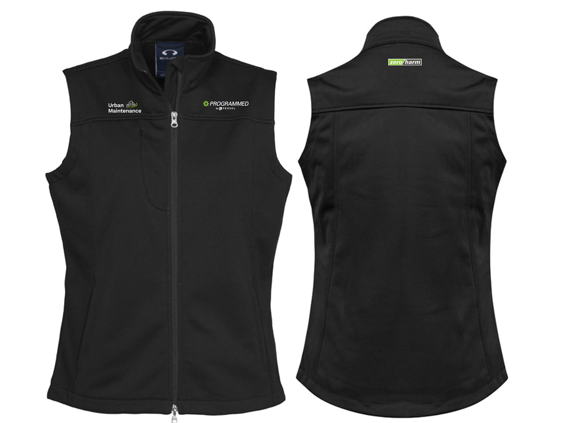 WOMENS SOFTSHELL VEST - BLACK