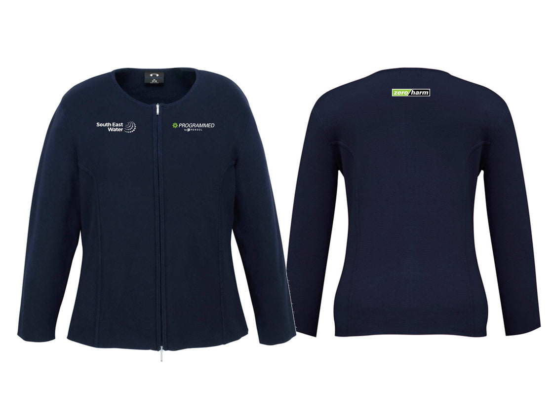 WOMENS 2-WAY ZIP CARDIGAN - NAVY