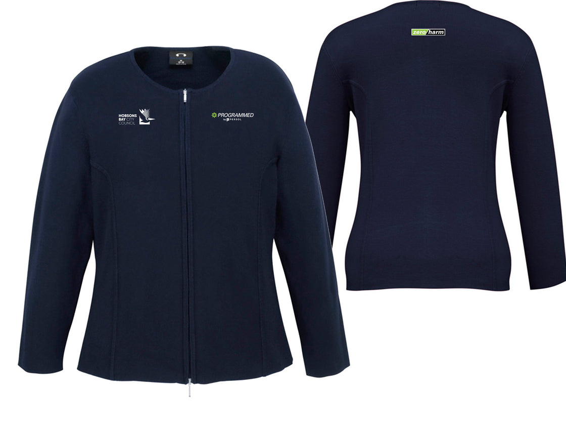 WOMENS 2-WAY ZIP CARDIGAN - NAVY