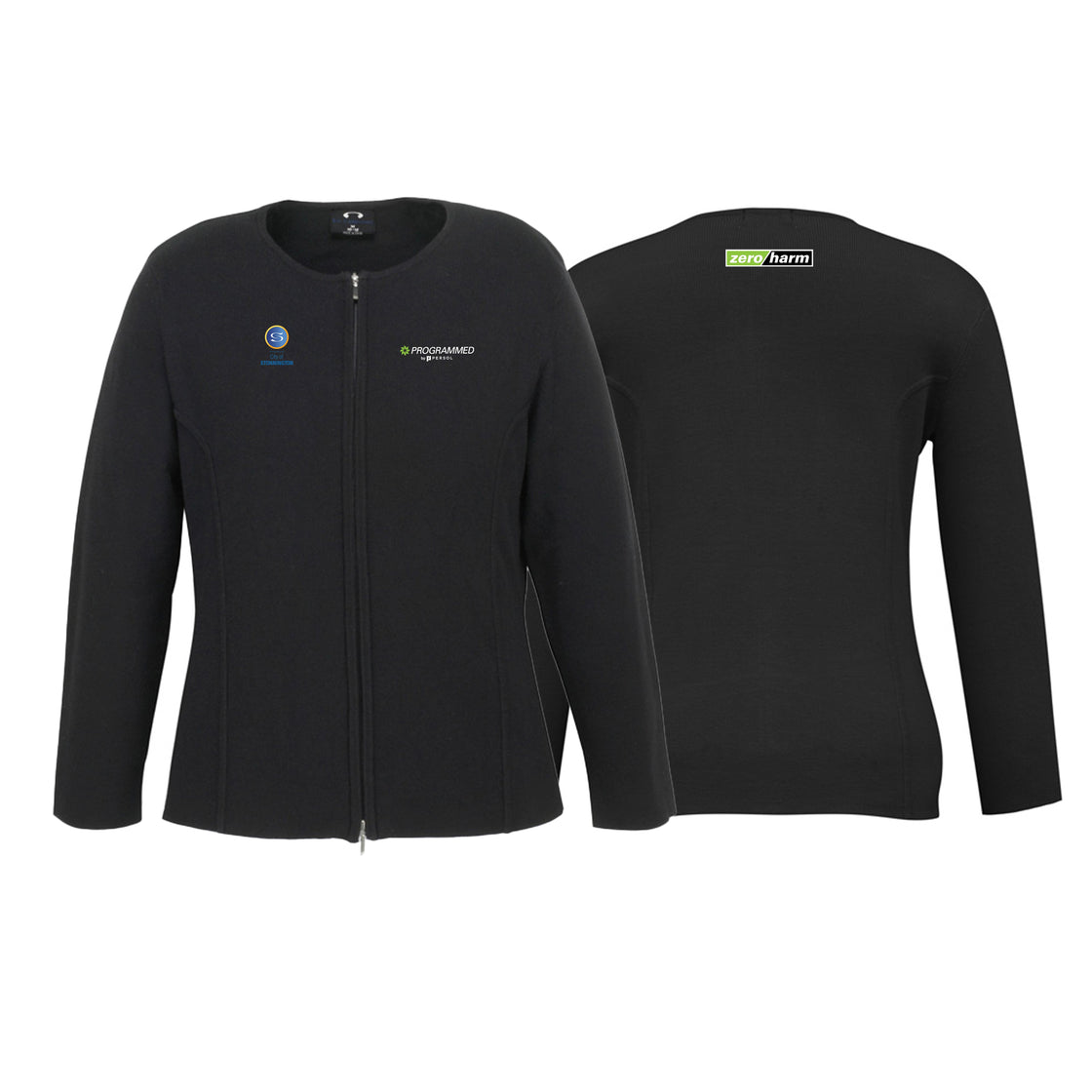 WOMENS 2-WAY ZIP CARDIGAN - BLACK
