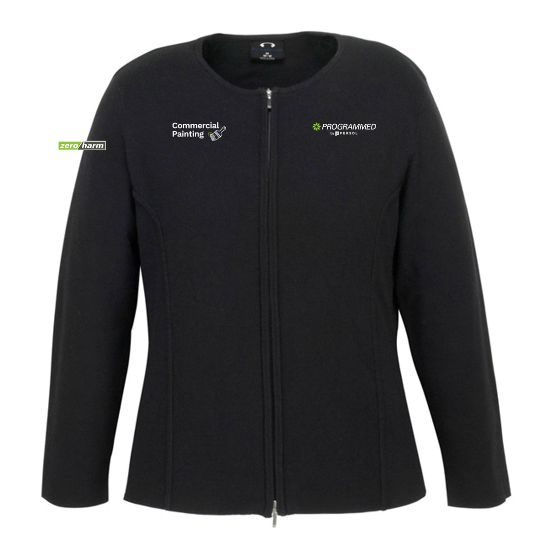 WOMENS 2-WAY ZIP CARDIGAN - BLACK