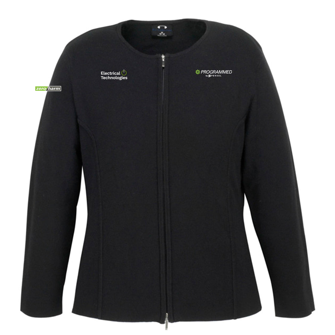WOMENS 2-WAY ZIP CARDIGAN - BLACK