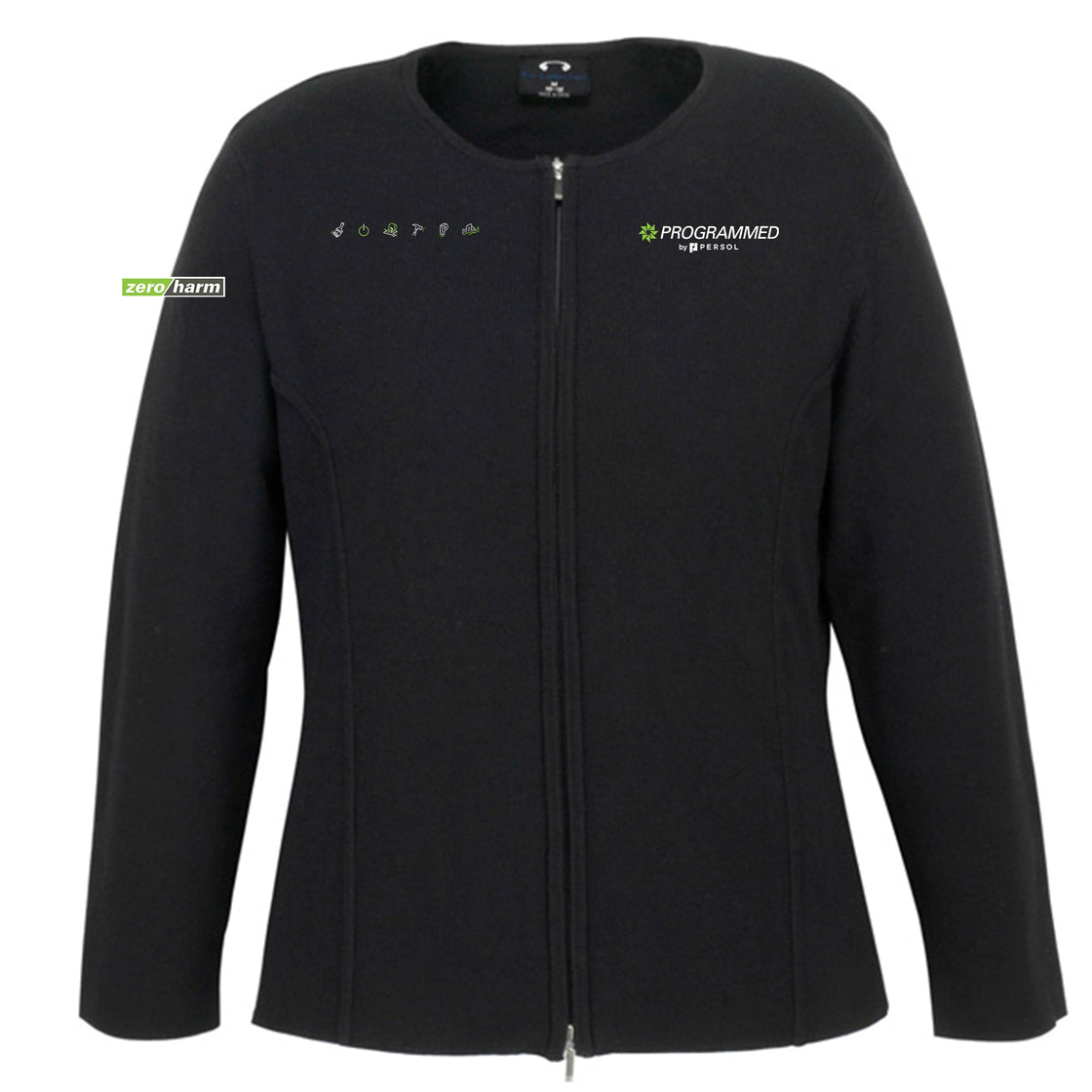 WOMENS 2-WAY ZIP CARDIGAN - BLACK