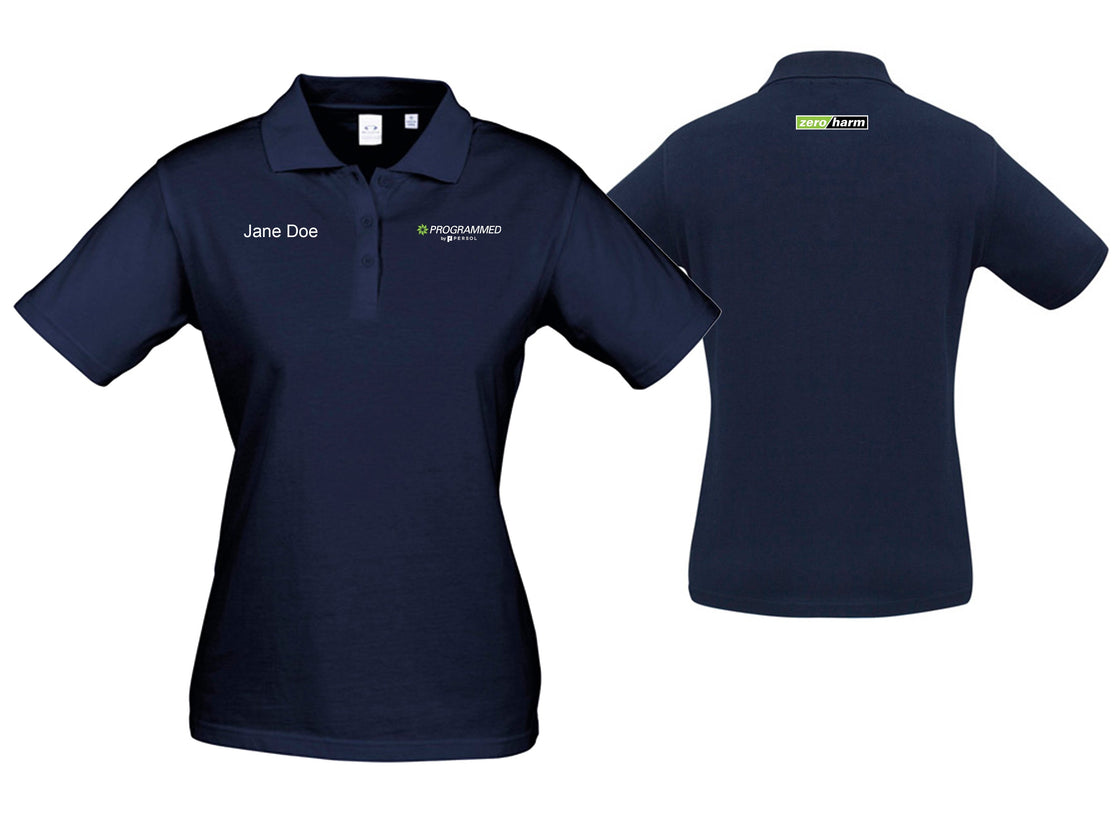 PERSONALISED WOMENS ICE S/S POLO - NAVY