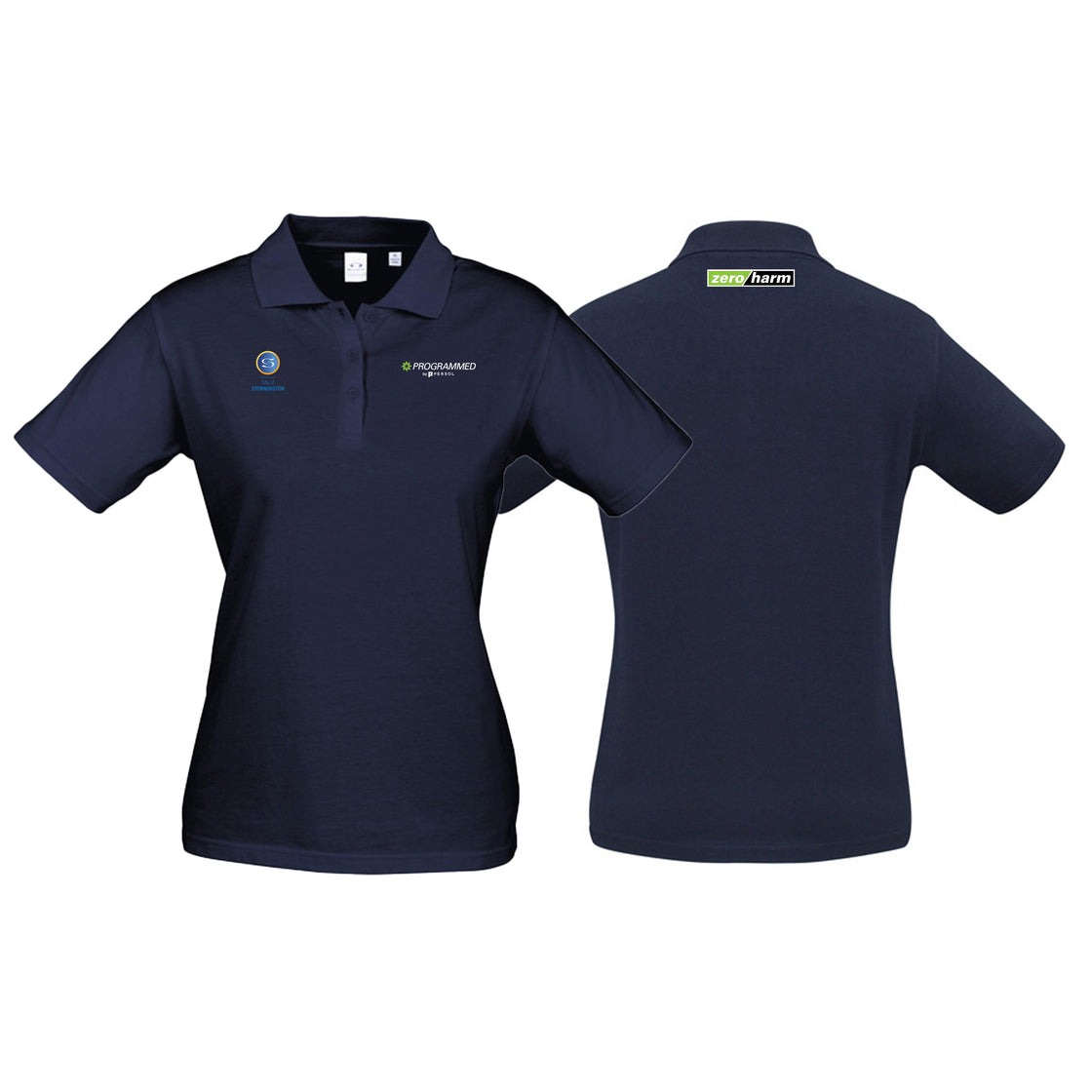 WOMENS ICE SHORT SLEEVE POLO - NAVY