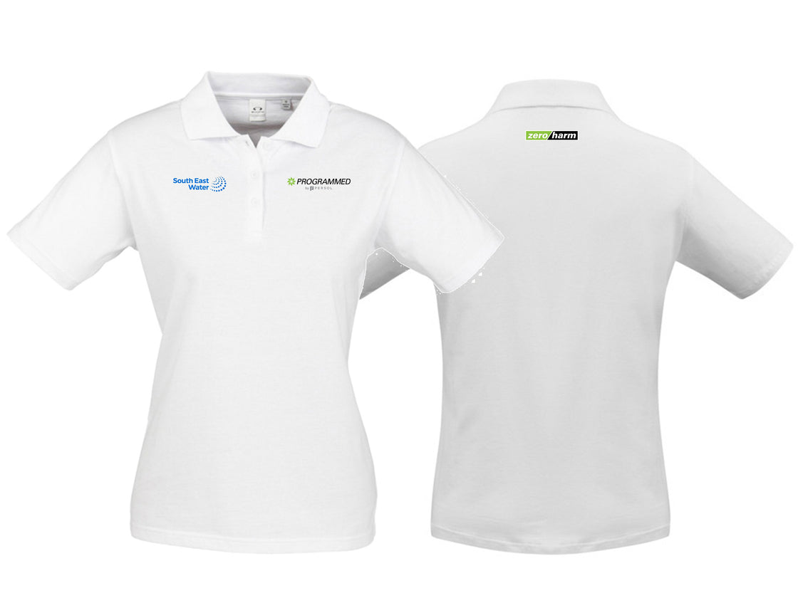 WOMENS ICE SHORT SLEEVE POLO - WHITE