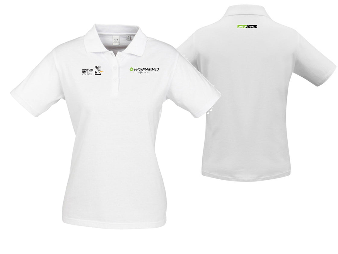 WOMENS ICE SHORT SLEEVE POLO - WHITE
