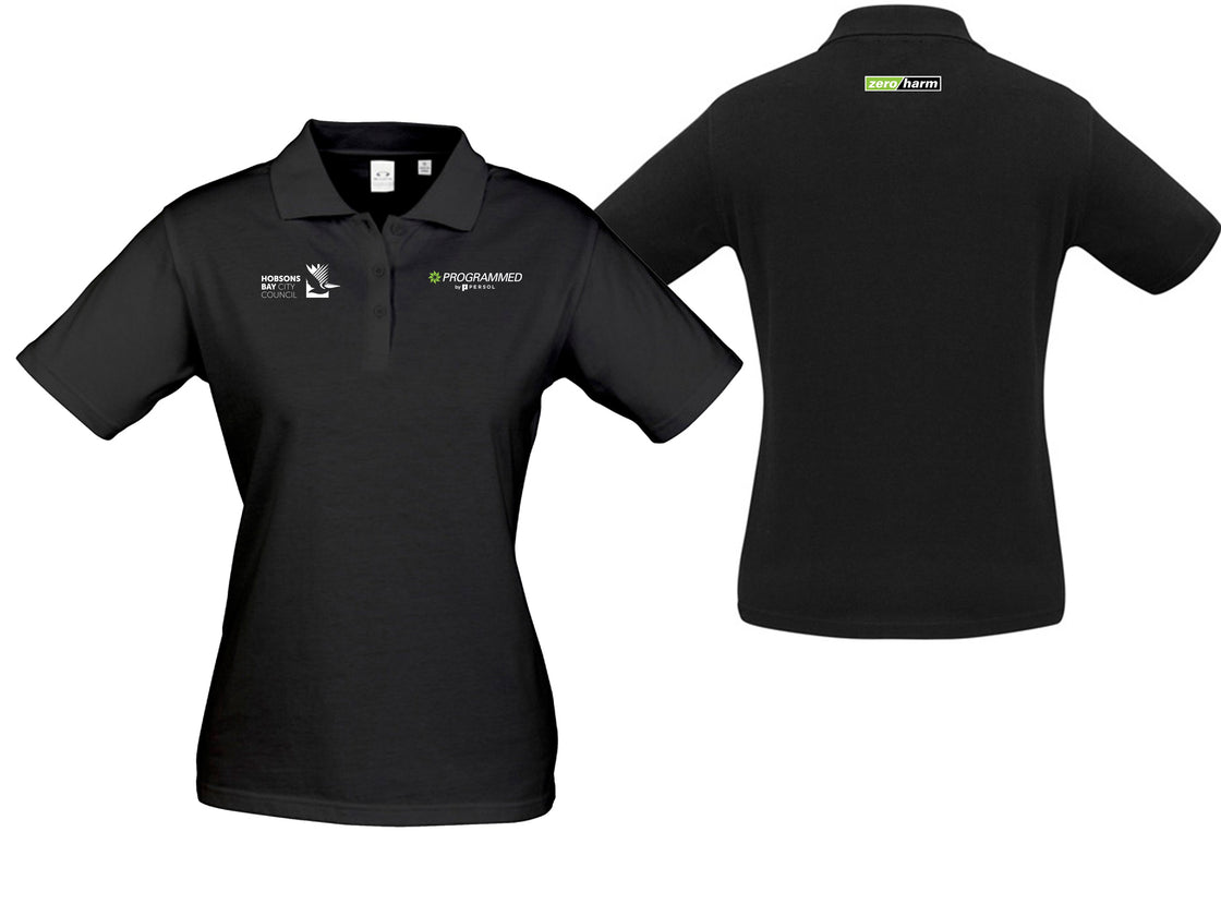 WOMENS ICE SHORT SLEEVE POLO - BLACK