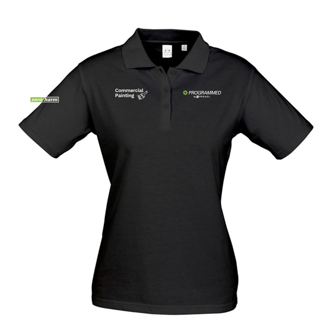 WOMENS ICE SHORT SLEEVE POLO - BLACK
