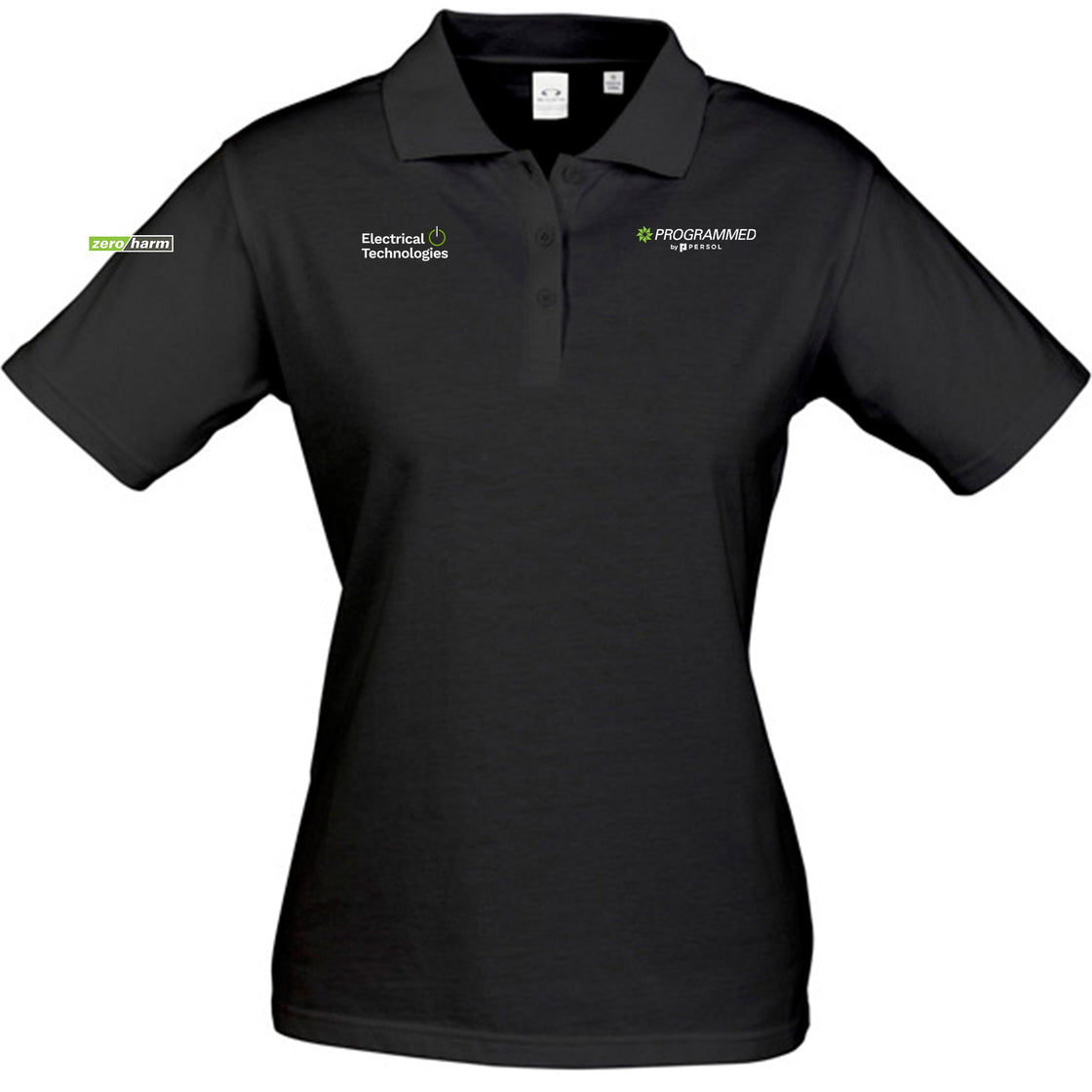 WOMENS ICE SHORT SLEEVE POLO - BLACK