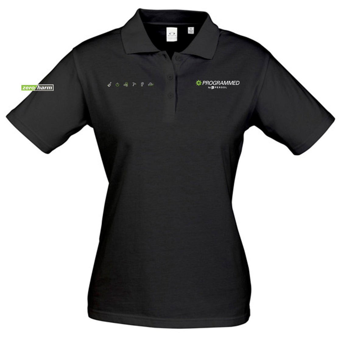 WOMENS ICE SHORT SLEEVE POLO - BLACK