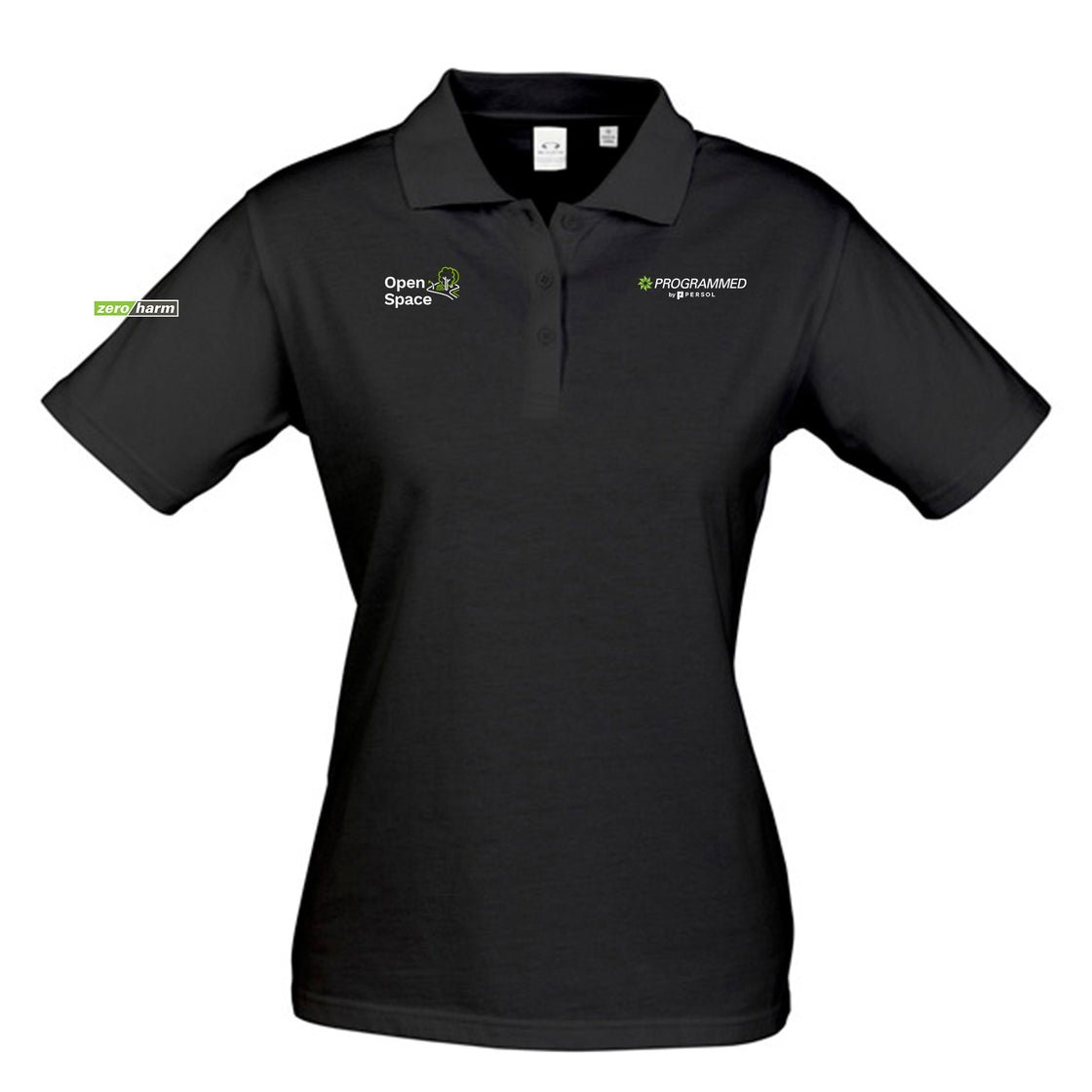 WOMENS ICE SHORT SLEEVE POLO - BLACK
