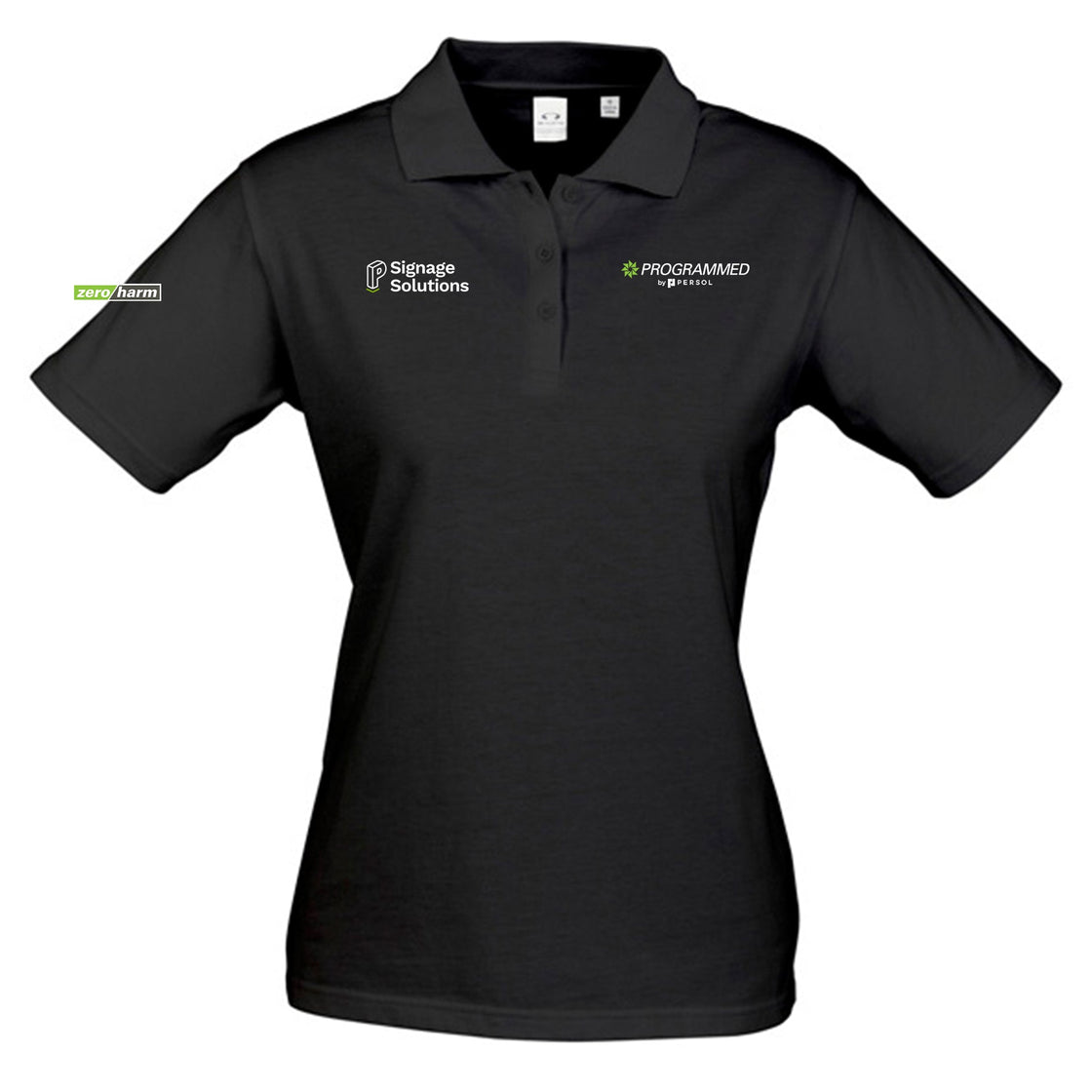 WOMENS ICE SHORT SLEEVE POLO - BLACK