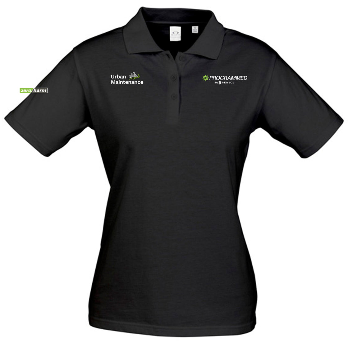 WOMENS ICE SHORT SLEEVE POLO - BLACK