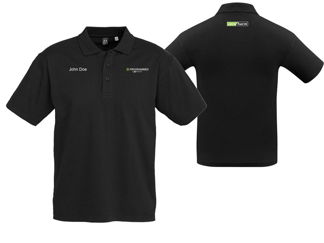 PERSONALISED MENS ICE S/S POLO - BLACK