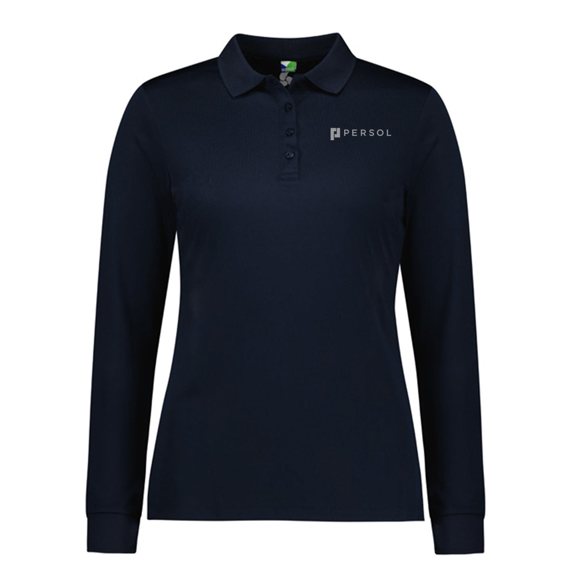 WOMENS ACTION LONG SLEEVE POLO - NAVY