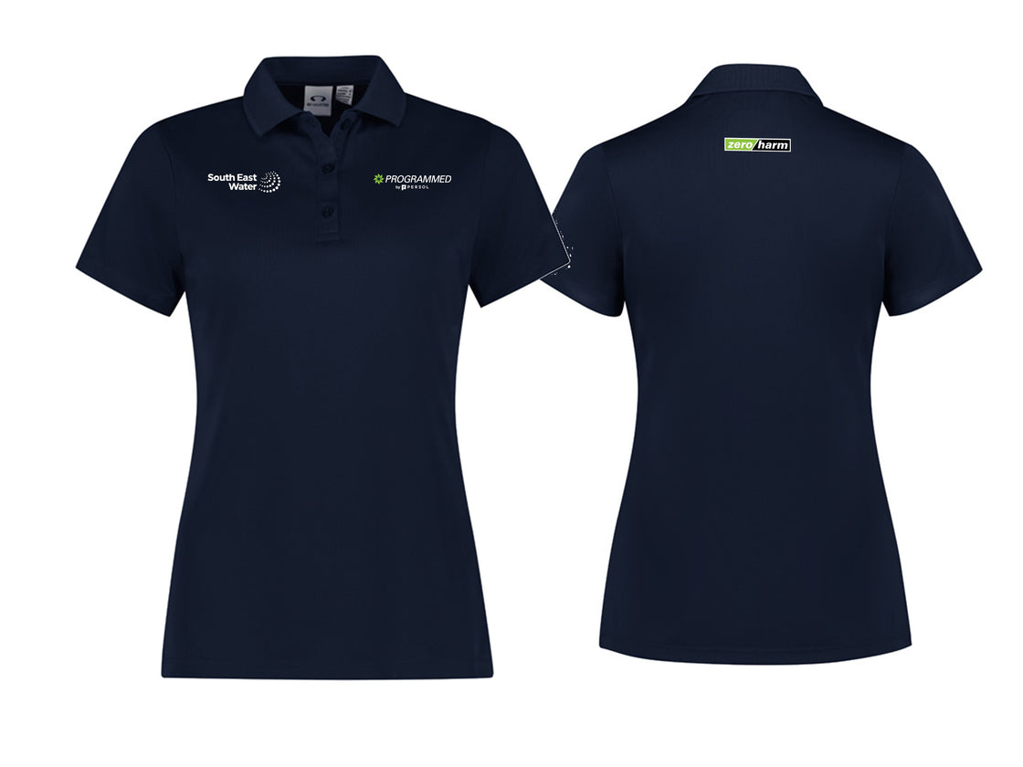 WOMENS ACTION SHORT SLEEVE POLO - NAVY