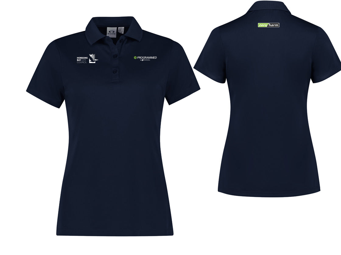 WOMENS ACTION SHORT SLEEVE POLO - NAVY