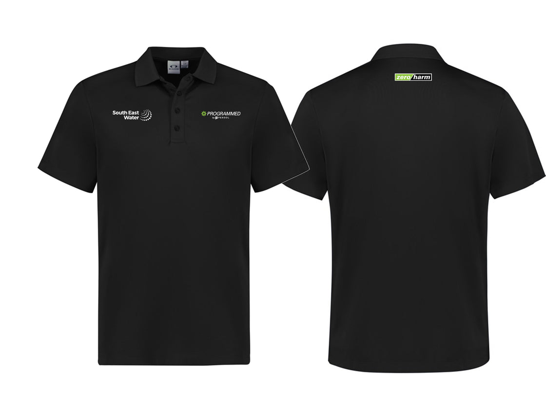MENS ACTION SHORT SLEEVE POLO - BLACK