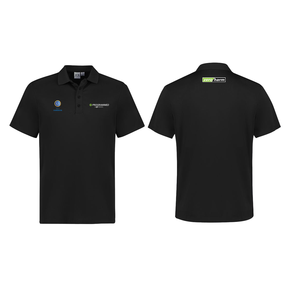 MENS ACTION SHORT SLEEVE POLO - BLACK