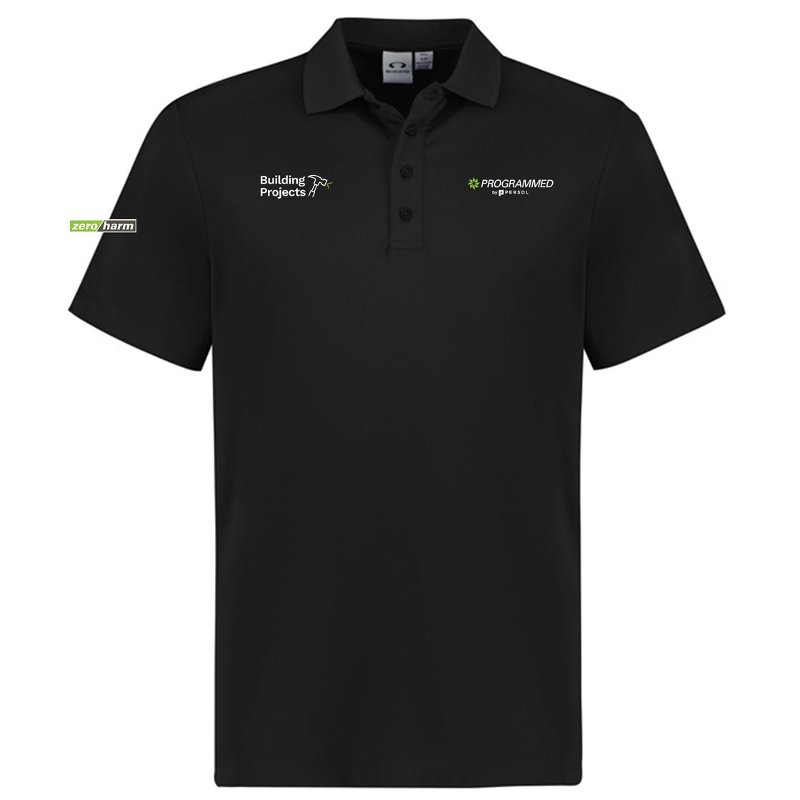 MENS ACTION SHORT SLEEVE POLO - BLACK