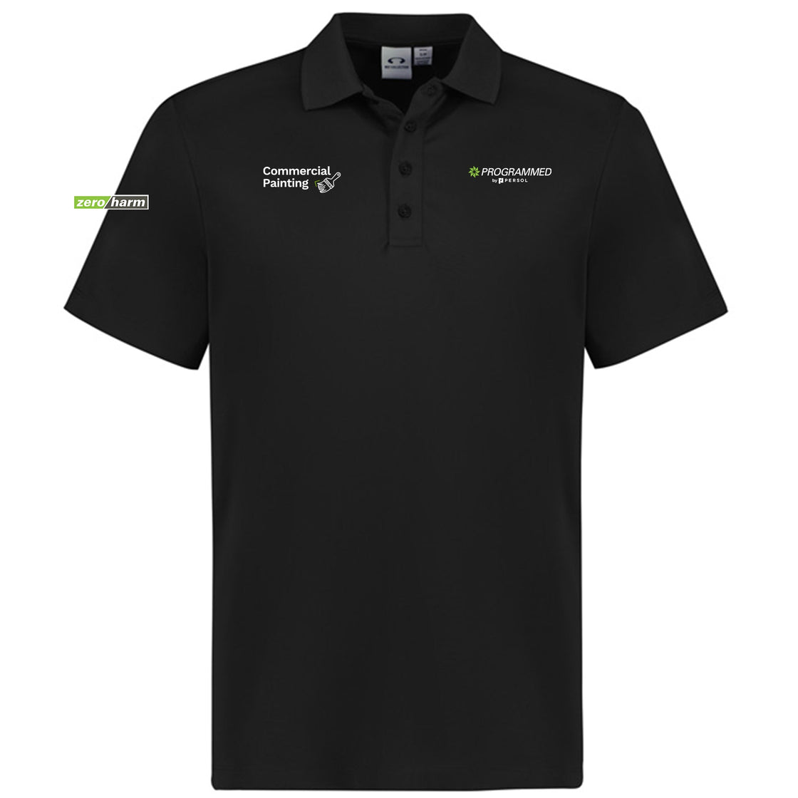 MENS ACTION SHORT SLEEVE POLO - BLACK