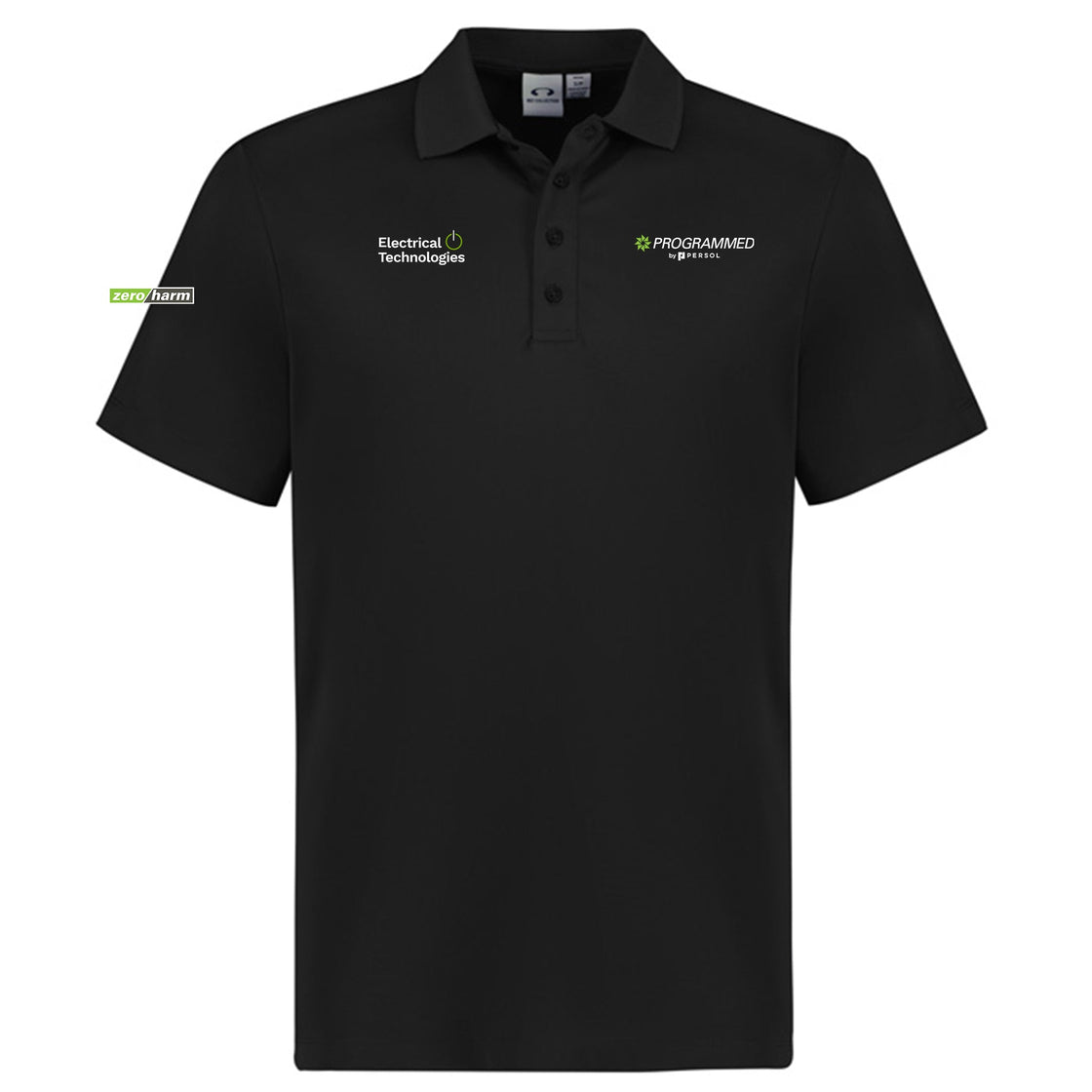 MENS ACTION SHORT SLEEVE POLO - BLACK