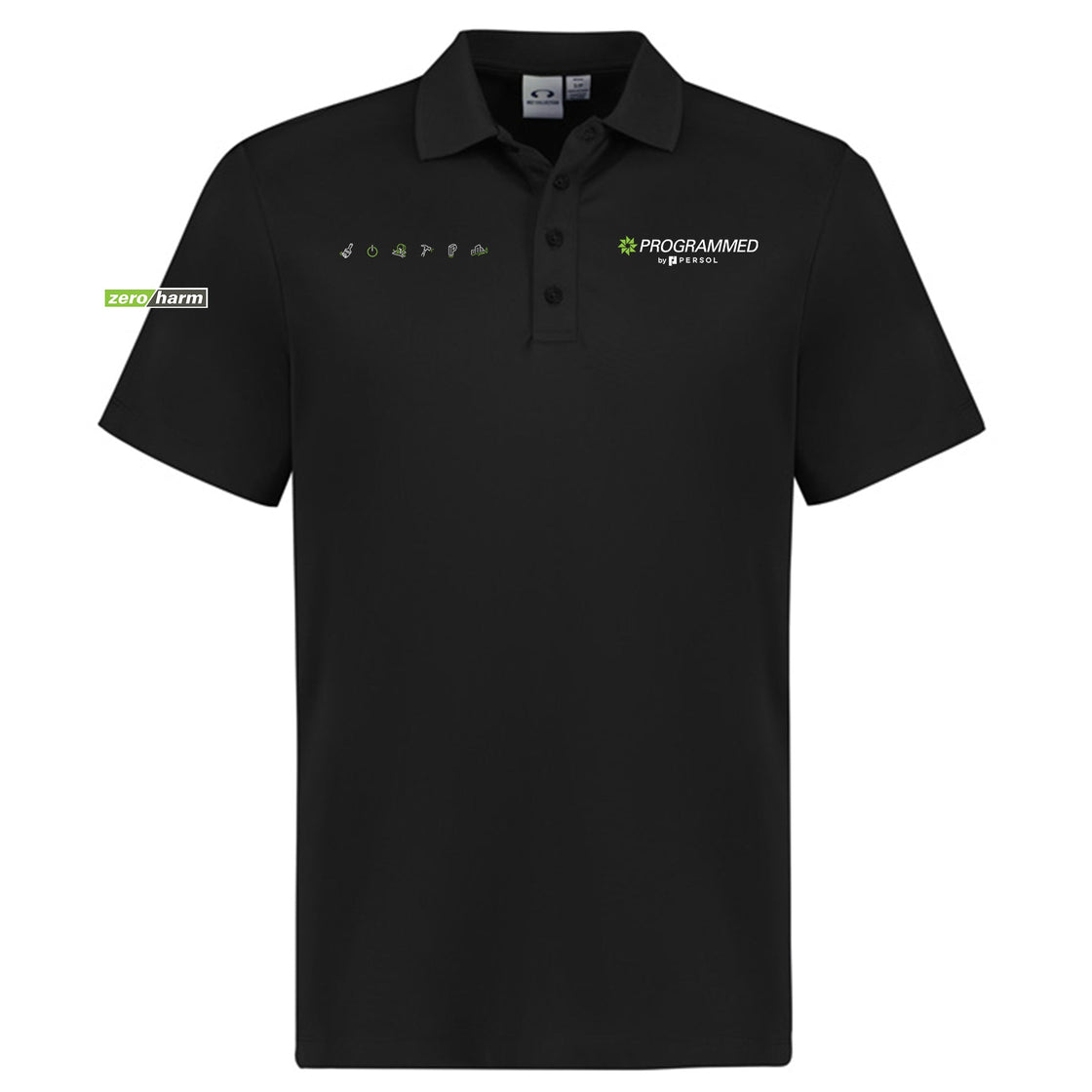 MENS ACTION SHORT SLEEVE POLO - BLACK