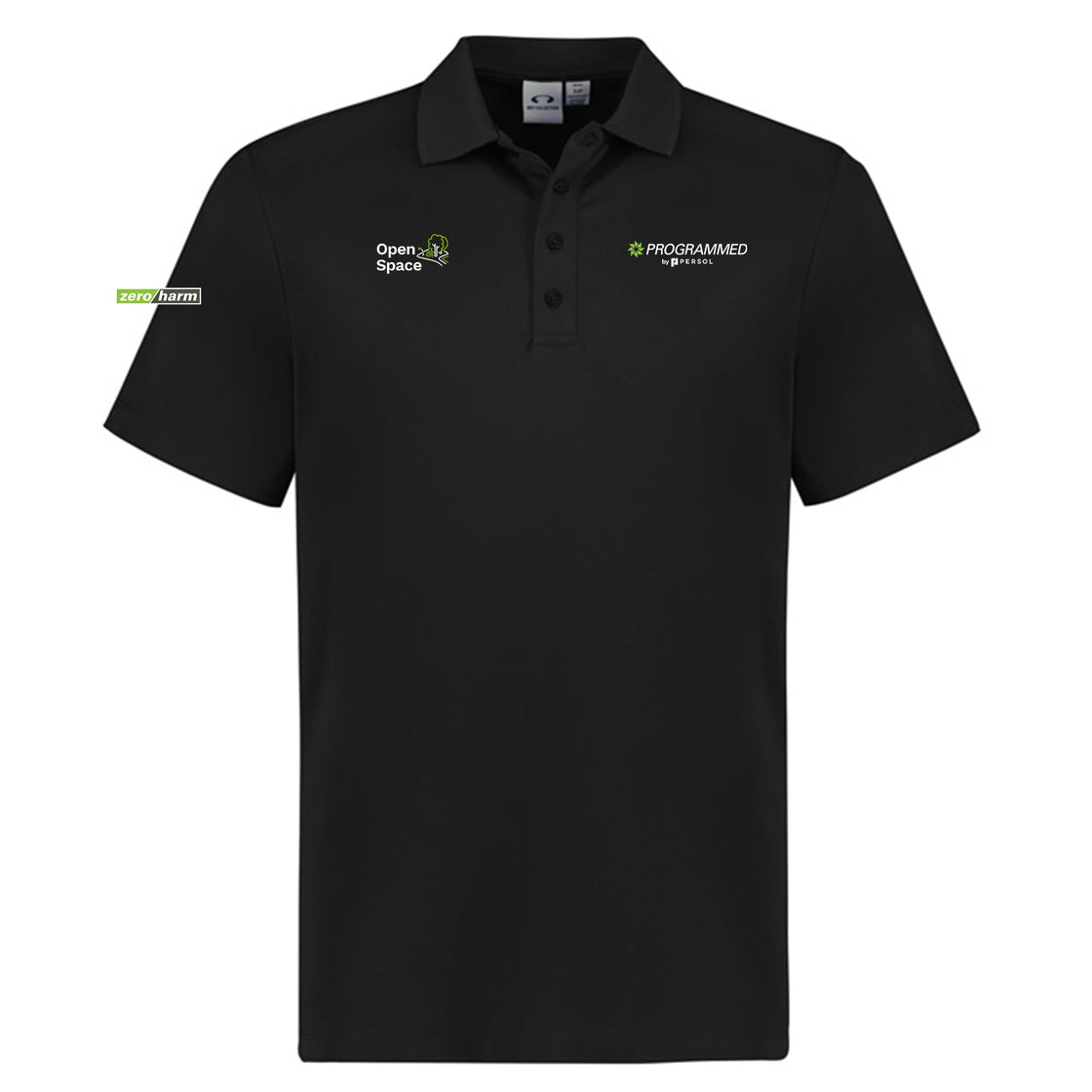 MENS ACTION SHORT SLEEVE POLO - BLACK