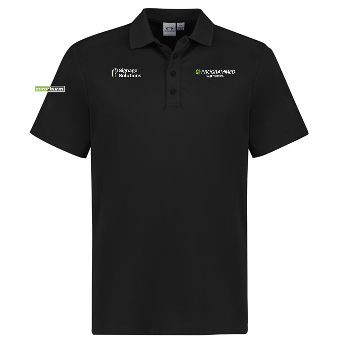 MENS ACTION SHORT SLEEVE POLO - BLACK