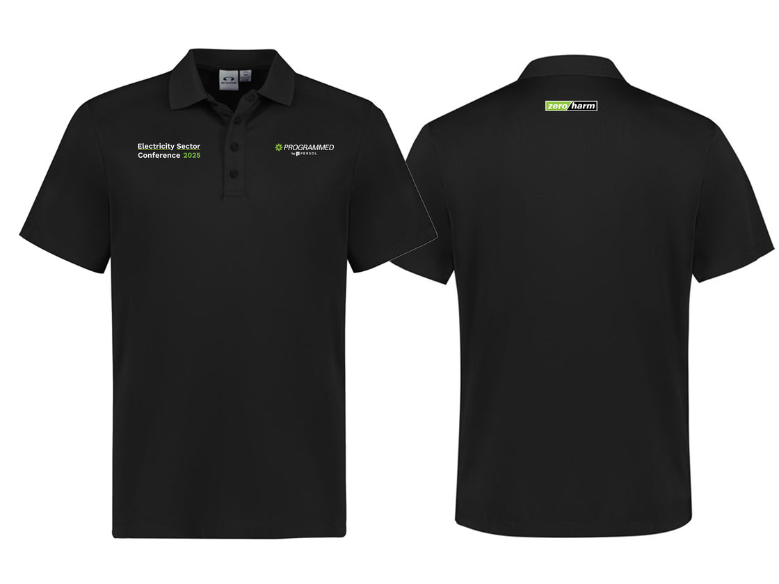 MENS ACTION SHORT SLEEVE POLO - BLACK